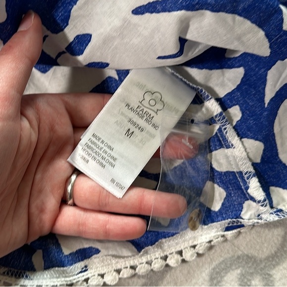 Farm Rio Jungle Scarf Ruffle Lace Blouse - Picture 4 of 7